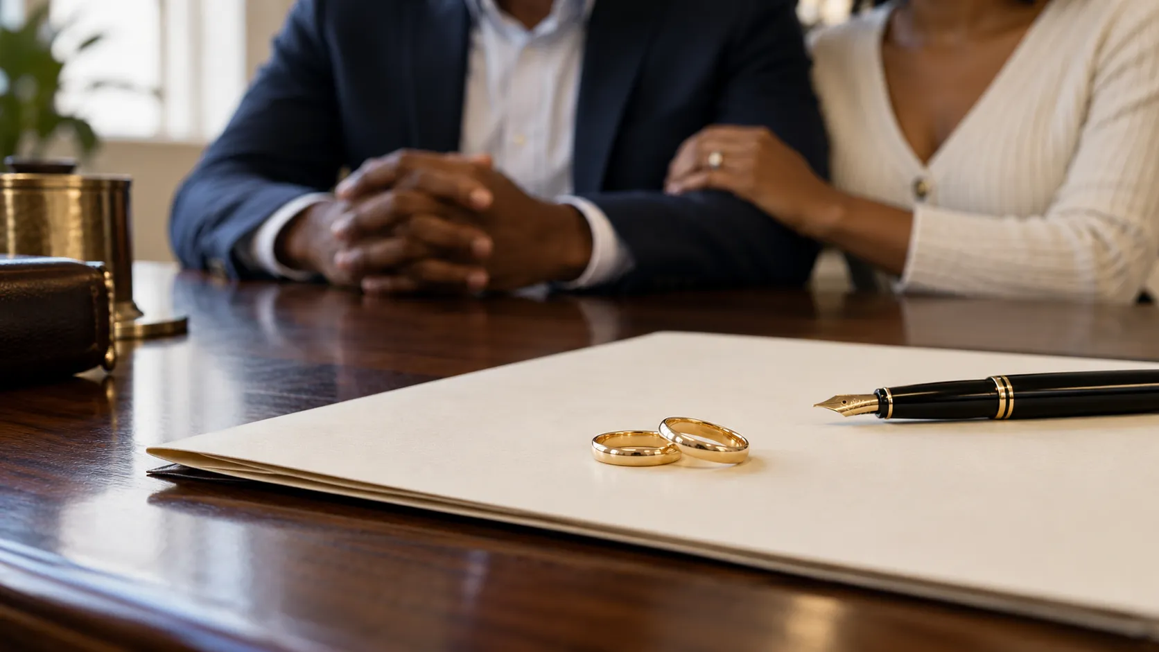 Wedding Rings on a Lawyer’s Desk-1