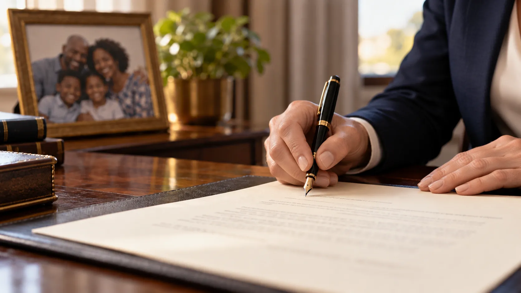 Woman Signing Estate Planning Document